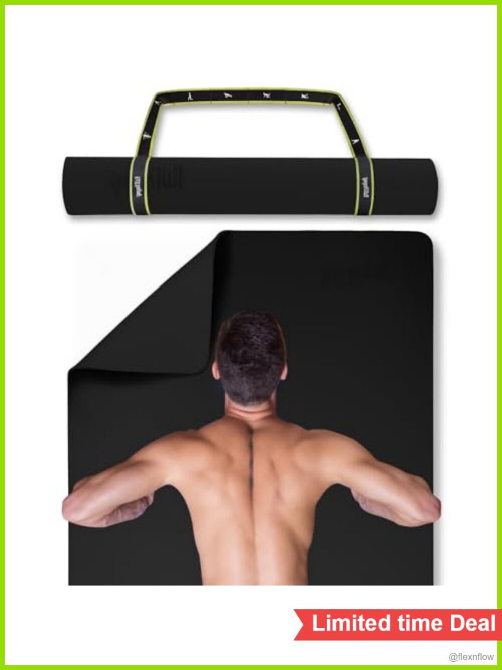 Extra Wide Yoga Mat 72x36 Non Slip Fitness Mat with Alignment Marks Pilates